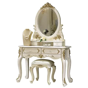 Луксозни тоалетни масички Gold Nordic, Огледала за грим, Пълен набор от тоалетни масички за съхранение, мебели за спалня Schminktisch