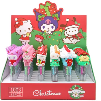 36шт Нов cartoony Коледен подарък Sanrio 4/10 цвята Химикалка химикалка, сладък цветен маркер за графити, Канцеларски материали на едро