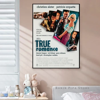 Истинска романтика Корица на филма Плакат Художествена печат на Платно Картина Стенни пана декорация за дома в хола (без рамка)