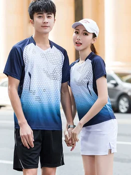 Faztonvg Мъжки дрехи за бадминтон Женски Корейски Спортен костюм Быстросохнущий 2024 Нова Лятна облекло за тенис на маса с индивидуален печат
