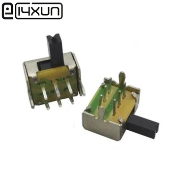 EClyxun 20PCS SK22D07 6-пинов превключвател Вкл. / Изкл 2x3P Правоъгълни ключове 2P2T Дръжка на височина 4 мм