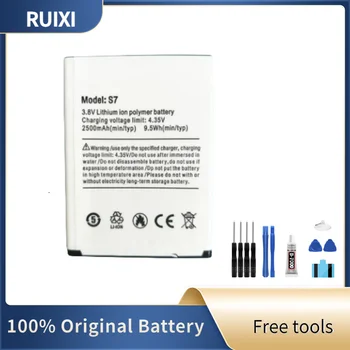 100% Оригинална батерия RUIXI 2500 ма Ulefone S7 Батерия за 5,0-инчов смартфон ulefone S7 Батерия + Безплатни Инструменти