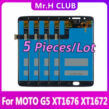 5 Бр. LCD Дисплей За Motorola Moto G5 XT1672 XT1670 XT1676 LCD Дисплей С Сензорен Екран Дигитайзер В Събирането С Рамка Подмяна на Резервни Части