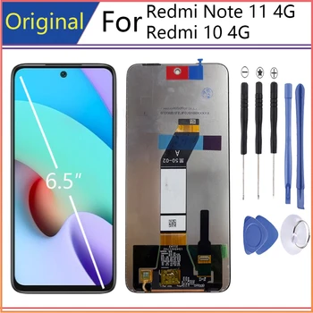 ААА + LCD дисплей за XiaoMi Redmi Note 11 4G Дисплей с рамка за Redmi 10 4G LCD Замяна LCD дисплеи за мобилни телефони със сензорен екран