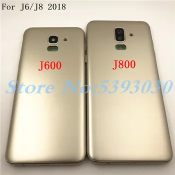За Samsung Galaxy J6 J600 J600F J8 J800 J800F 2018 Задния капак на отделението за батерията + с страничния бутон
