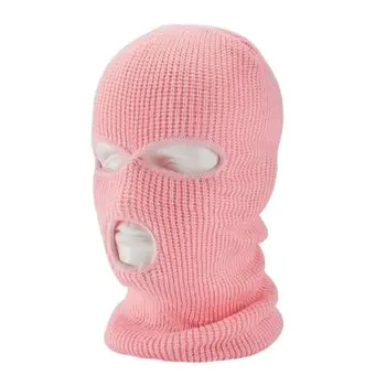 Маска за пълно покриване на лицето, вязаная хет-балаклава с три дупки, Армията Тактическа CS, Зимни Ски велосипедна маска, шапка-бини, шал, топла маска за лице