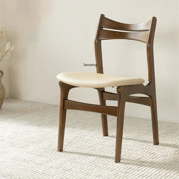Дизайнерска маса за хранене, стол за кухня, мебели за дома, маса за хранене, стол от масивно дърво, стол цвят орех, Модерни минималистичные меки столове