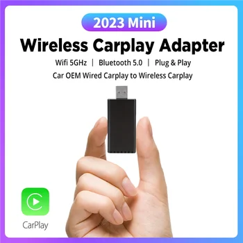 Автомобилна мини-блок за изкуствен интелект за Apple Carplay Безжичен адаптер Авто OEM Кабелна CarPlay до безжичен Carplay на USB е Plug-и-play Playaibox