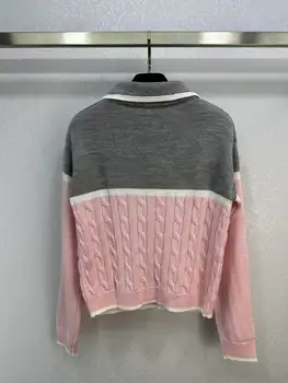 WL-211152000 - изключителен първото издание на модния ежедневна пуловер-поло с цветен переплетением,
