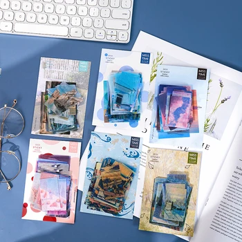 40 броя хартиени етикети Washi Pack Planet Romantic Сладко Decorative label Хартиен фон за scrapbooking Стикер за домашни ЛЮБИМЦИ, 85 * 130 мм