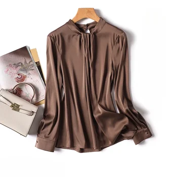 Стилна дамска блуза в класически стил, Елегантни и луксозни дамски елегантни пролетно-есенни блузи, Елегантен дизайн на облекло, риза blusa mujer