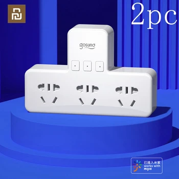 Gosund Wifi Smart Converter Socket CP3-AM Превключване на гласово управление на мобилния телефон Интелигентна връзка с три независими за приложения xiaomi ПРИЛОЖЕНИЯ