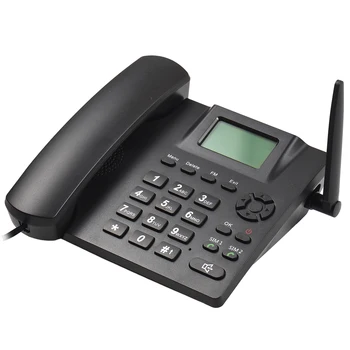Фиксиран Безжичен Стационарен Телефон Подкрепа за Настолен Телефон, GSM 850/900/1800/1900 Mhz С Две SIM Карти 2G Безжичен Телефон с Антена