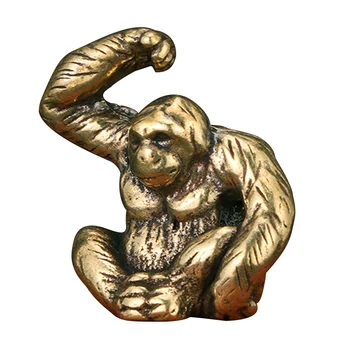 Месинг Украшение Орангутан, Украса на Горила, с Медна Статуетка във формата на Горила, Златна Офис Декор, Миниатюрна Статуетка