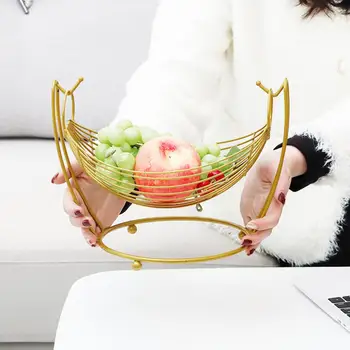 Просто дизайнерска плодови чиния, нетоксичная плодови чиния, стилна кошница за плодове от скандинавския желязо, елегантен дизайн за съхранение на закуски дома