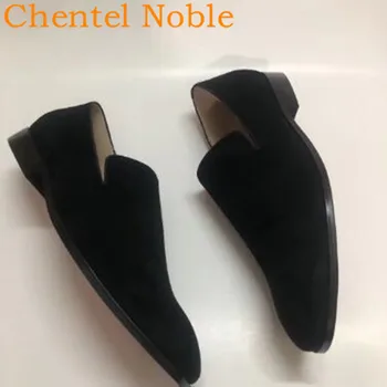 2022 Луксозна марка Chentel Leisure Flock Gentleman Мъжки обувки Пешеходни Маратонки Градинска Обувки за мъже Zapatos De Hombre Черен