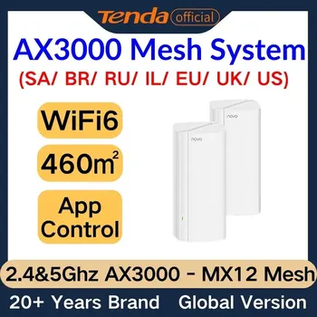 Безжичен рутер Tenda MX12 Mesh System AX3000 WiFi6 Мрежа С капацитет до 650 ... 160 Mhz Удължител Диапазон Плавно Роуминг, Wifi рутер