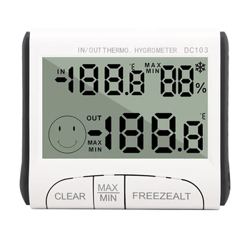 Цифров LCD термометър, Влагомер Мини-измерване на температурата и влажността в помещението Сензор с космическата сонда метеорологичната станция на Алармата за замерзании