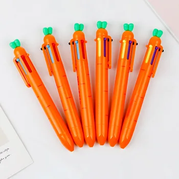 6 В 1 многоцветен дръжка Креативна Морков химикалка химикалка Цветна прибиращ химикалка химикалка за писане с маркер канцеларски материали