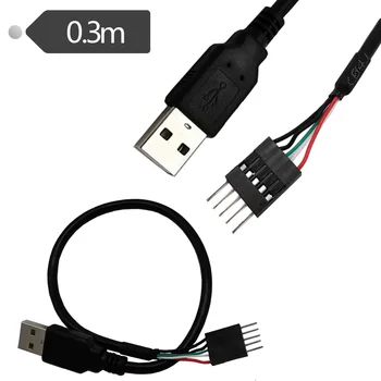 Удължителен кабел за данни дънната платка IDC Dupont от вътрешния USB 5pin към външния конектора USB A за дънната платка на КОМПЮТЪР