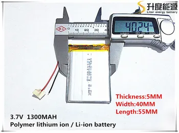 2 елемента [SD] 3,7 В, 1300 mah, [504055] Полимерна литиево-йонна батерия за ИГРАЧКИ, POWER BANK, GPS, mp3, mp4, мобилен телефон, динамика