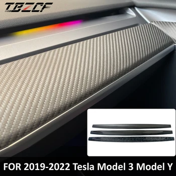 Сега въглеродни влакна за Tesla 2019-2022 Модел 3, Модел Y, Централна панел за управление, за довършителни работи, сухо Аксесоари от въглеродни влакна