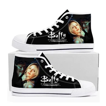 Високи маратонки Buffy the Vampire Slayer Мъжки Женски Юношеските Маратонки Sarah Michelle Gellar, Ежедневни обувки, Обувки на поръчка