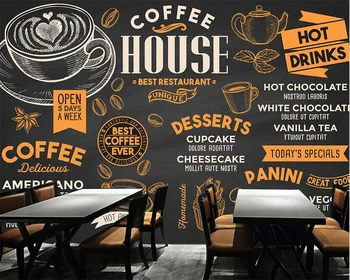 Изработена по поръчка стенопис 3d papel pintado de pared Акварел, Фонова стена на Кафе, тапети за ресторант, хотел, Декоративна Живопис, тапети