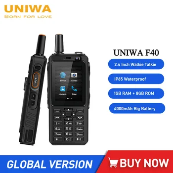 UNIWA F40 IP65 Здрав Водоустойчив Мобилен Телефон Уоки Токи 2.4 Инча 4000 ма Четириядрен 1 GB + 8 GB смарт телефони с 4G Мрежата на Мобилните Телефони