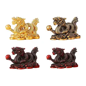 Статуя на китайски дракон, колекция от скулптури, декор за вашия работен плот, домашен офис