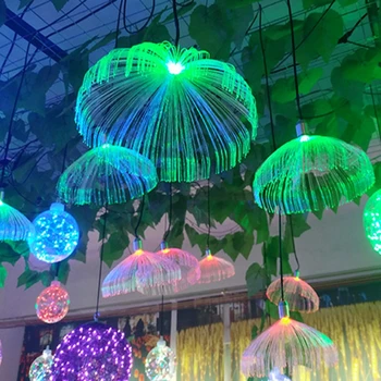 20 мм RGB цветна светлина във формата на медузи, led оптична лампа, коледна полилей 