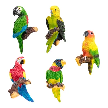 5 бр. обемни канцеларски стикери с папагала е магнит за хладилник за деца от пластмаса