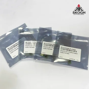 1 комплект съвместими чипове за зареждане касета 328 за принтер Fujifilm Apeos C328 с тонер