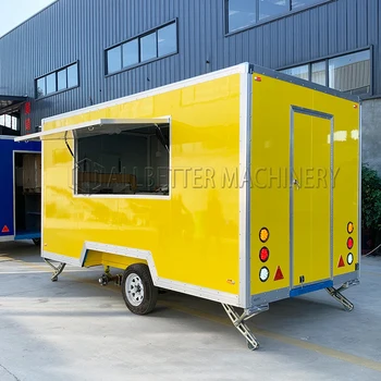 Продава се на популярния закрит трейлър за хранене, 4-метров камион за превоз на сладолед с пълно кухненско обзавеждане, ремарке за обществено хранене