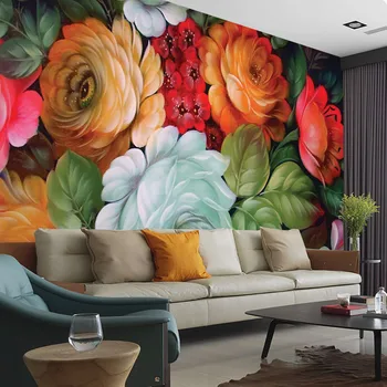Потребителски 3D абстрактни цветни фотообои съвременно изкуство стенопис цвете хол, спалня, трапезария фон стенни живопис home d