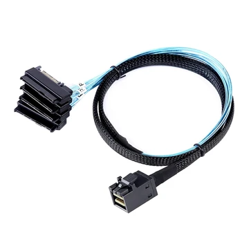 Съединители Сървър кабел Mini SAS HD 12G SFF8643 - 4 SAS 29-Пинов SFF8482 2-В-1 с 15-пинов SATA Контролер Power Connector