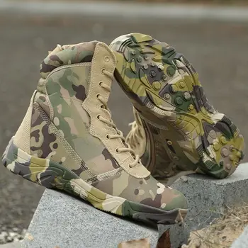 Модната марка ежедневни обувки унисекс модел питон, камуфляжные военни обувки, мини тактически обувки за пустинята, парусиновая работна обувки