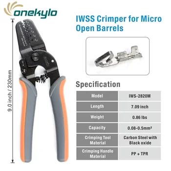 Инструменти за кримпване на клемм IWS-2820 за задръствания клемм Molex Tyco JST и connector 0,08-0,5 мм -28,28-20awg-2 бр. - Клещи IWISS Mini Crimper