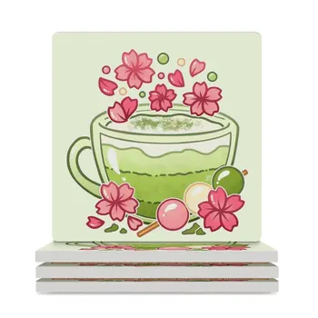 Керамични подложки за чай Сакура Мач (квадратни) за напитки, эстетичные за настолни чаени подстаканников, влакчета