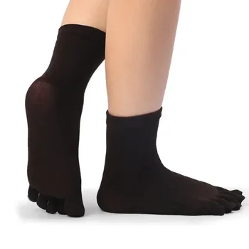 Памук Цвят Дишащи Дамски Чорапи С Единични Чорапи И Пет Пръста Унисекс, Спортни Чорапи За Джогинг, 2 чифта Чорапи За Мъже