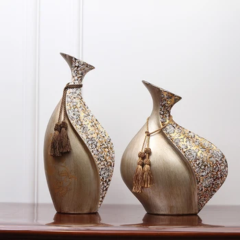 Креативна керамична ваза в европейски стил, украса за дома, ретро-теми, с малки уста, Цветен режим, сватбена украса