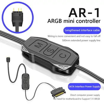 Контролер RYRA ARGB Удължава кабел Широка съвместимост 5V 3 Pin SATA Pin захранване Корпус PC Вентилатора за охлаждане на RGB Контролер