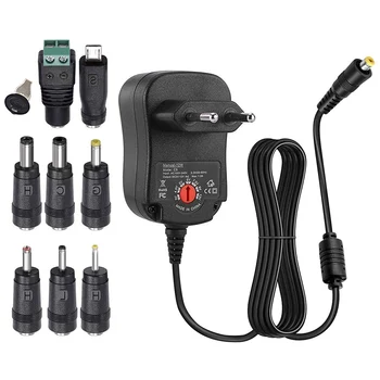 Универсален адаптер ac/dc мощност 12 W с 8 Избирани Топчета Plug EU за потребителска електроника напрежение от 3 до 12