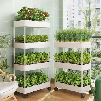 Балконный многослоен артефакт за засаждане на зеленчуци Триизмерна комбинация Специална кутия за засаждане на растения на Покрива Поставка за цветя в стаята