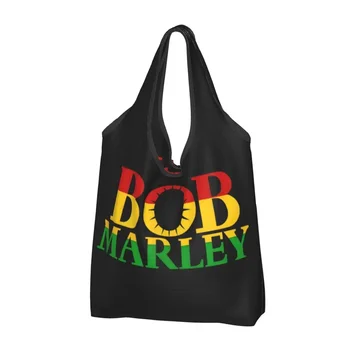 Чанти за пазаруване ямайски певец в стил реге, рок Боб Марли, сладко чанта през рамо за купувачите, преносима чанта с голям капацитет