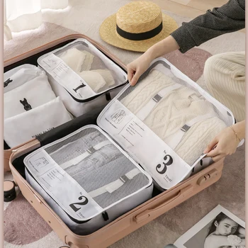 Пътна чанта, чанта за съхранение на дрехи, преносим разделител за пътуване, чанта за дрехи, Преносими бельо, Опаковки за грим, Чанта-куб, органайзер за съхранение на багаж