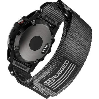 Easyfit Черна каишка за часовник Garmin, сверхпрочный найлонов ремък с плетени линия за Fenix Forerunner Vivoactive
