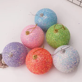Коледни топки-8 см, Планински кристал, Блестящи Дрънкулки Топка на Коледна Елха, Висящи Висулка Коледен Орнамент за Украса за дома парти Подаръци