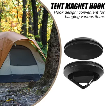 Магнитна кука от неръждаема стомана, с Нов дизайн с кръгла закопчалка, Лампа за къмпинг, Магнитна поставка за навес за палатки на открито