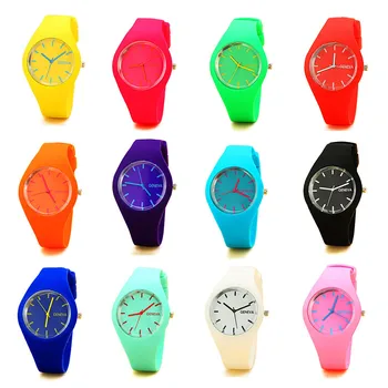 Дамски ръчен часовник с однотонным модел, ръчен часовник с каишка силикон, модерни дамски ежедневни цифров часовник Relojes Para Mujer